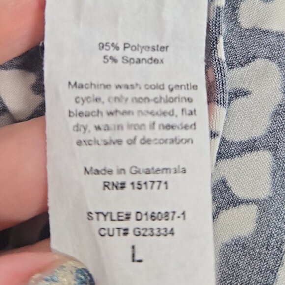 Hailey 23 Seanna Faux Wrap Dress - L Black/Cream Print - Picture 4 of 4